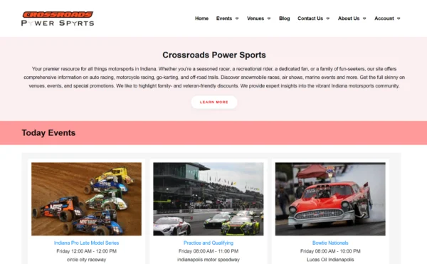 Crossroads Power Sports website screenshot