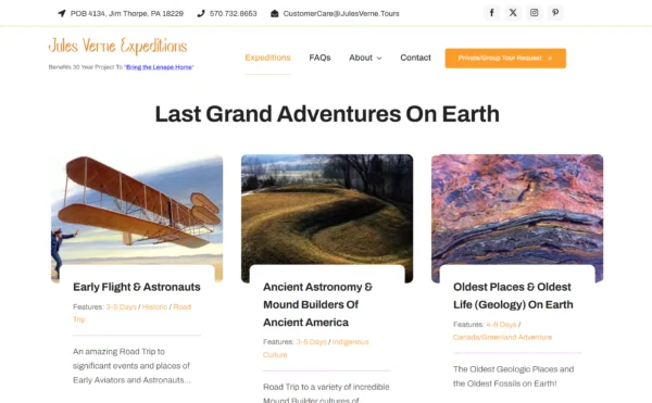 Jules Verne Tours website screenshot