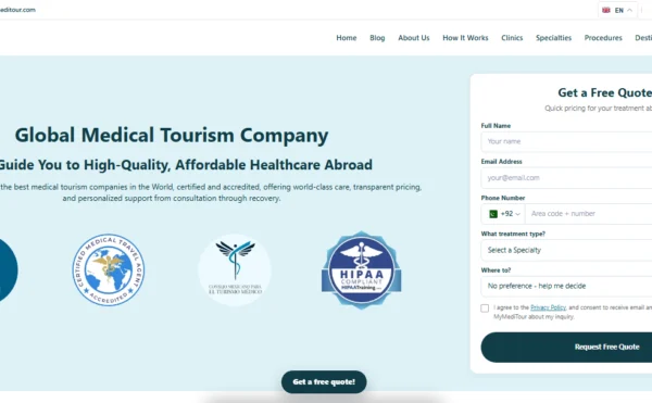 MyMediTour website screenshot