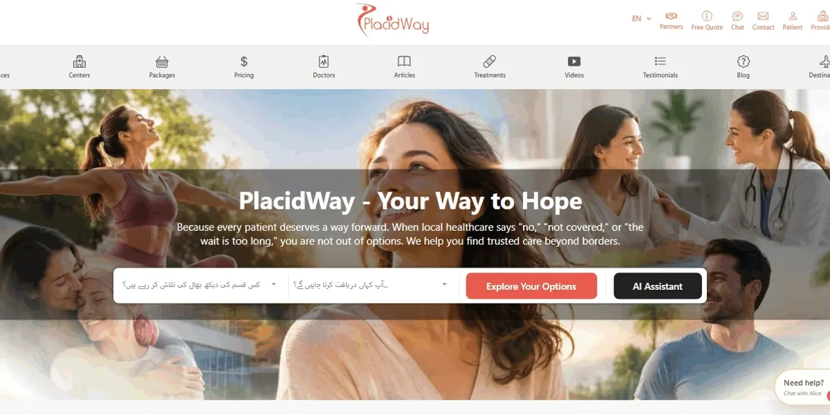 PlacidWay global medical tourism website homepage