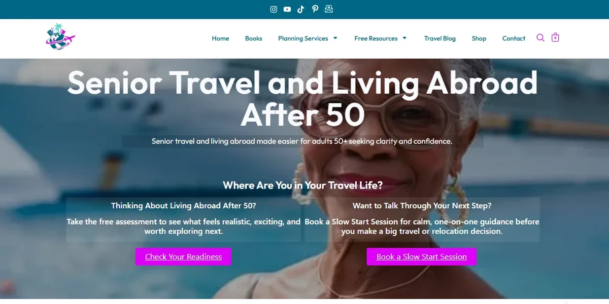 Traveling Savvy Seniors website homepage